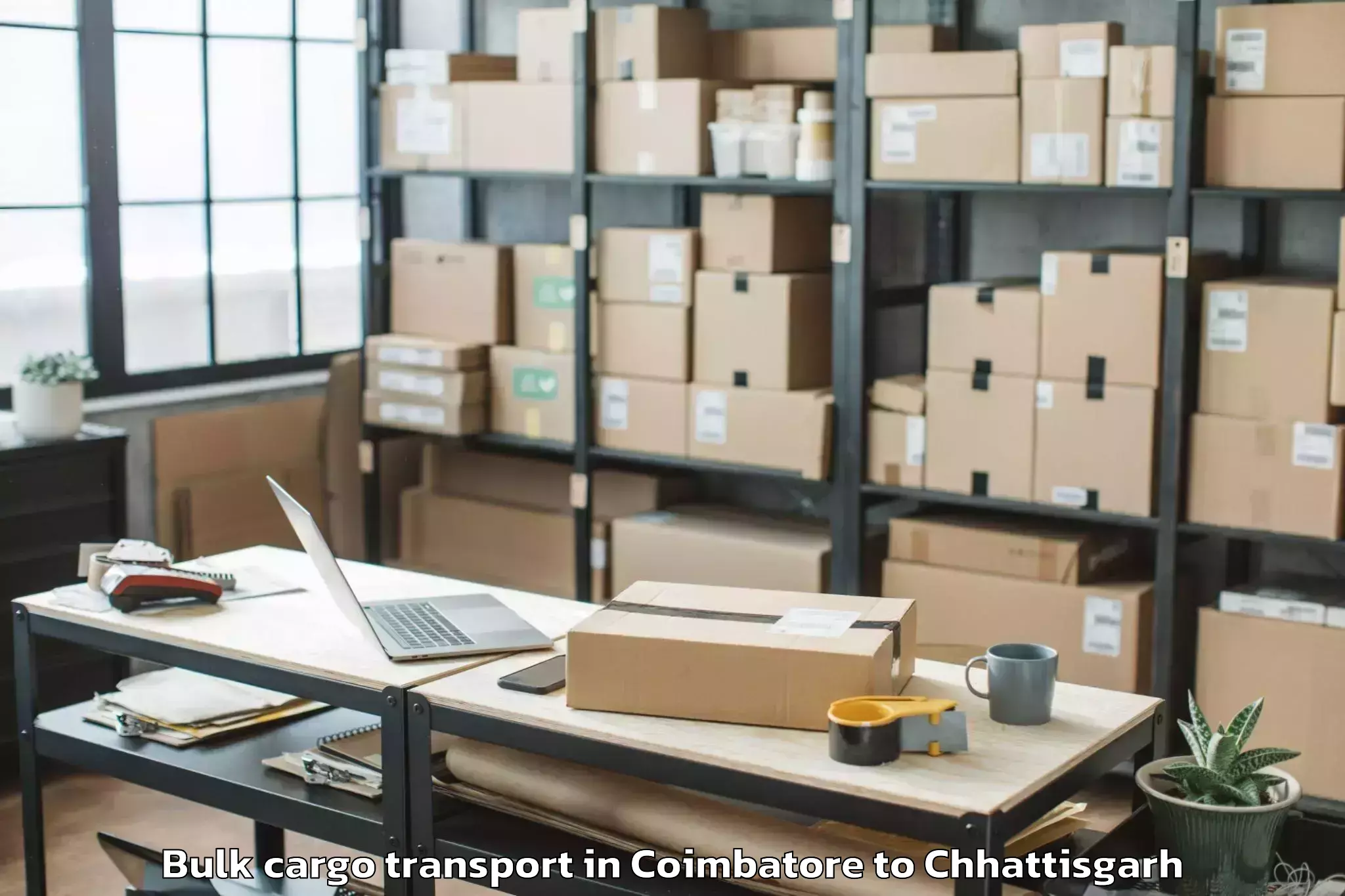 Get Coimbatore to Udaipur Dharamjaigarh Bulk Cargo Transport